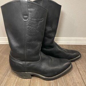 Mason Western 981 Men Size 10D  Black Leather Cowboy Boots USA